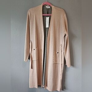 NWT Calvin Klein Suit Dusty Rose Belted Cardigan Coat Women's Size L